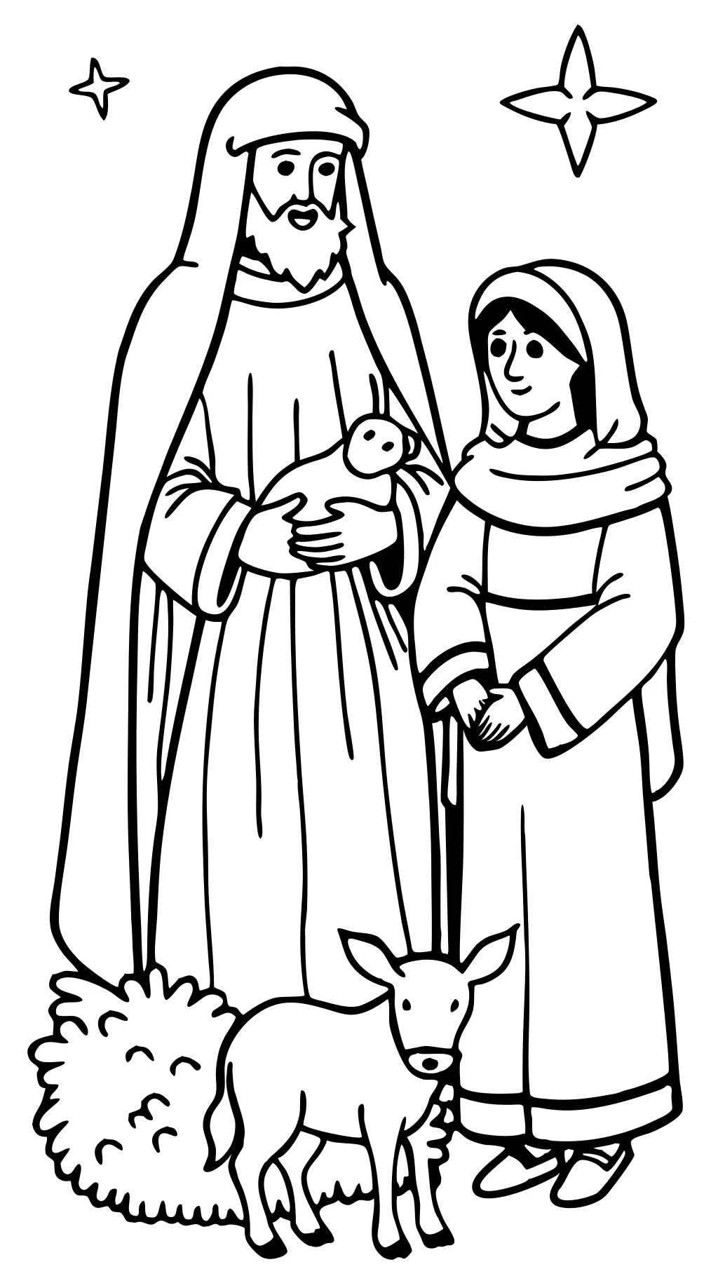 coloriages Mary et Joseph